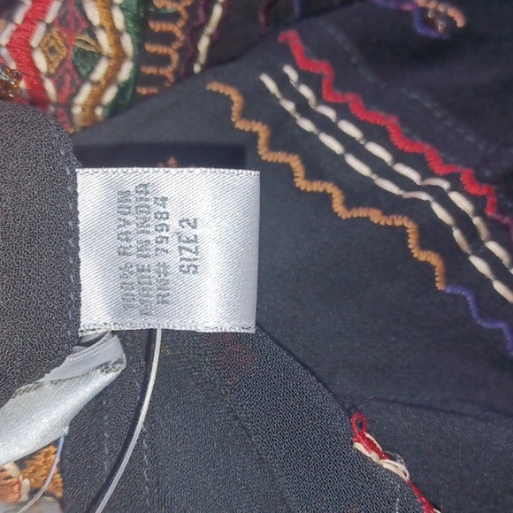 Chico's Boho long skirt and blouse, nwt, Size 2 (12), Beaded, Sequins, Tiered - Picture 11 of 14